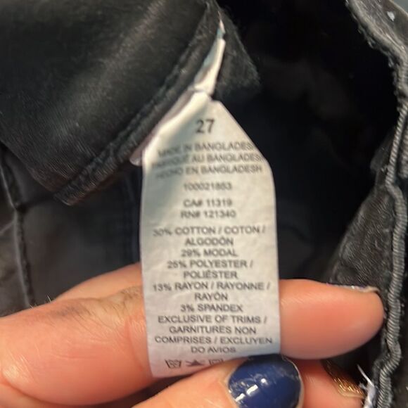 Custom DYNDNM Kate Upcycled Size 27 Black + White Paint Splatter Motto Jeggings - Picture 8 of 8